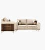 Contemporary Upholstered Fabric 3+2 Sofa Set in Beige Colour