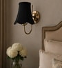 Contemporary Steel Wall Lamp   Black Cotton Shade | Hotel & Bedroom