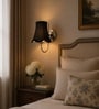 Contemporary Steel Wall Lamp   Black Cotton Shade | Hotel & Bedroom