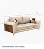 Contemporary Upholstered Three Seater Sofa in Beige Colour