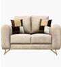 Contemporary Upholstered Two Seater Sofa in Beige Colour