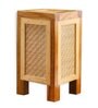 Contemporary Wood Base Table Lamp with Bamboo Shade (Brown & Beige)