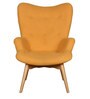 Contour Fabric Wing Chair in Rust Colour