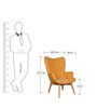 Contour Fabric Wing Chair in Rust Colour