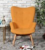 Contour Fabric Wing Chair in Rust Colour