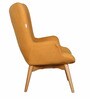 Contour Fabric Wing Chair in Rust Colour