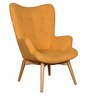 Contour Fabric Wing Chair in Rust Colour