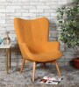 Contour Fabric Wing Chair in Rust Colour