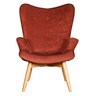 Contour Wing Chair With Foot Stool In Rust Colour