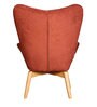 Contour Wing Chair With Foot Stool In Rust Colour