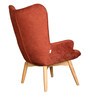 Contour Wing Chair With Foot Stool In Rust Colour