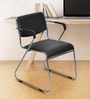 Contract Leatherette Arm Guest Chair in Black Colour