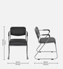 Contract Leatherette Arm Guest Chair in Black Colour