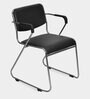 Contract Leatherette Arm Guest Chair in Black Colour