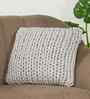 Cool Grey 100% Cotton Rapunzel16X16 Inches Knitted Cushion Cover