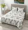 Cool Grey Metro 186 TC Cotton King Bedsheet With 2 Pillow Covers