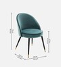 Cooper Fabric Dining Chair in Turkis Blue Colour