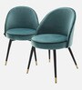 Cooper Fabric Dining Chair in Turkis Blue Colour