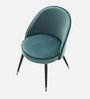 Cooper Fabric Dining Chair in Turkis Blue Colour