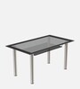 Cooper Glass Top 6 Seater Dining Table in Black Colour