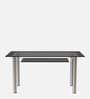 Cooper Glass Top 6 Seater Dining Table in Black Colour