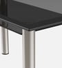 Cooper Glass Top 6 Seater Dining Table in Black Colour