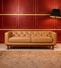 Copenhagen Leatherette 3 Seater Sofa in Tan Color