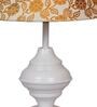Copper & White Shade Table Lamp With Metal Base