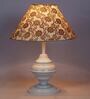 Copper & White Shade Table Lamp With Metal Base
