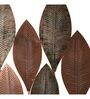 Rectangular Copper & Green Etching Leaves Wall D cor Set of 2