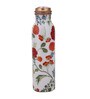Copper Bottle With White & Red Floral Print