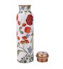 Copper Bottle With White & Red Floral Print
