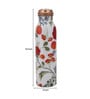 Copper Bottle With White & Red Floral Print
