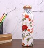Copper Bottle With White & Red Floral Print