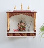 Copper Colored Wood Wall Mounted Mandir Without Door