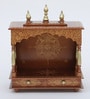 Copper Colored Wood Wall Mounted Mandir Without Door