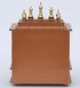 Copper Colored Solid Wood Wall Mounted Mandir Without Door