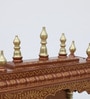 Copper Colored Solid Wood Floor Rested Mandir Without Door