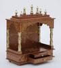 Copper Colored Solid Wood Floor Rested Mandir Without Door