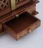 Copper Solid Wood Wall Mounted Mandir With Door