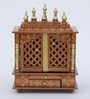 Copper Solid Wood Wall Mounted Mandir With Door