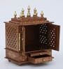 Copper Solid Wood Wall Mounted Mandir With Door