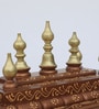 Copper Solid Wood Wall Mounted Mandir With Door