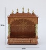 Copper Colored Solid Wood Floor Rested Mandir Without Door