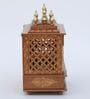 Copper Solid Wood Wall Mounted Mandir With Door