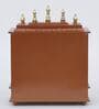 Copper Colored Solid Wood Floor Rested Mandir Without Door