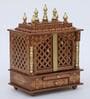 Copper Solid Wood Wall Mounted Mandir With Door