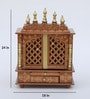 Copper Solid Wood Wall Mounted Mandir With Door