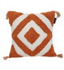 Copper Woven Cotton 16 x 16 Inches Cushion Covers (Set of 2)