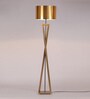 Copper Shade Tripod Floor Lamp with Wood Base